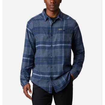 Columbia Cornell Woods Flannel Long Sleeve, Camisa Azules Para Hombre | 741036-OLG